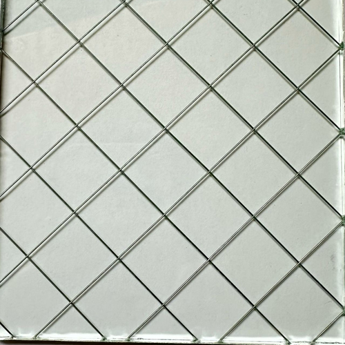 diamond shape wired glass with clear glass