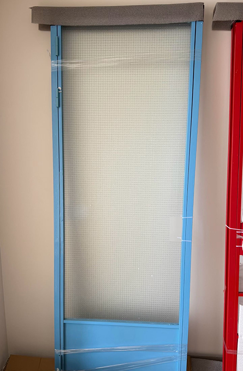 Steel Framed Swinging Door with Wired Glass