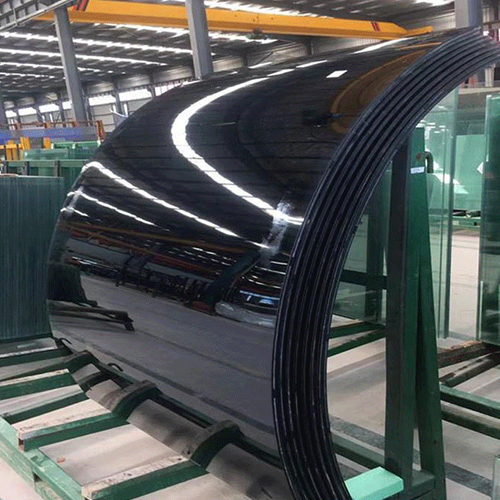 curved and tinted architectural tempered glass material