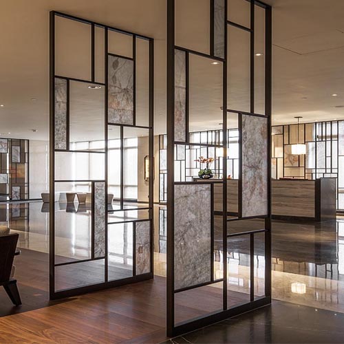Decorative Architectural Glass Partition for Hotel Design