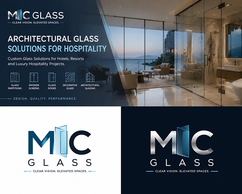 architectural glass for modern hotel and resort