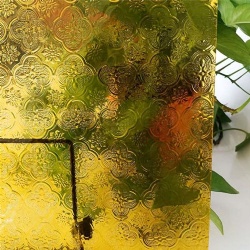 Yellow Flora Patterned Glass