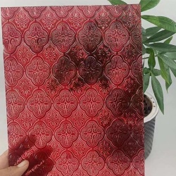Red Flora Patterned Glass