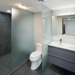 Frosted Glass Bathroom Partition Design