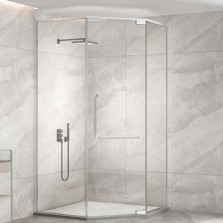 Glass Swinging Door with Versatile Hinge and Pivot Hardware