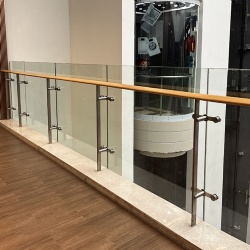 Glass Balustrade with Wood Handrail