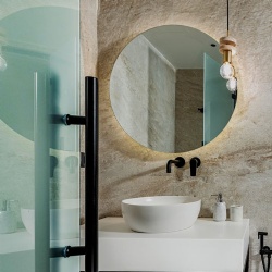 Round Frameless Lighted Vanity Mirror