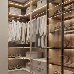 Modern Glass Cabinetry and Wardrobe